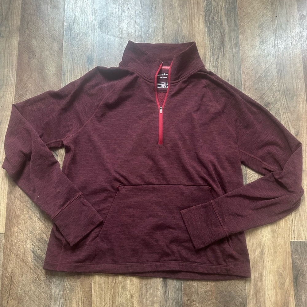 Outdoor Voices Women’s Maroon Zip-Up Sweater